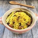 Yellow Basmati Rice with Turmeric, Cashews and Raisins