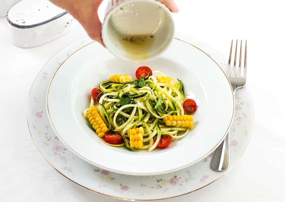 Spiralized Zucchini and Corn on the Cob Salad