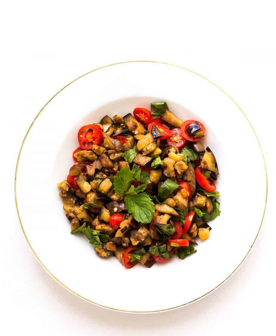 Grilled Eggplant Mint Salad Posh Journal