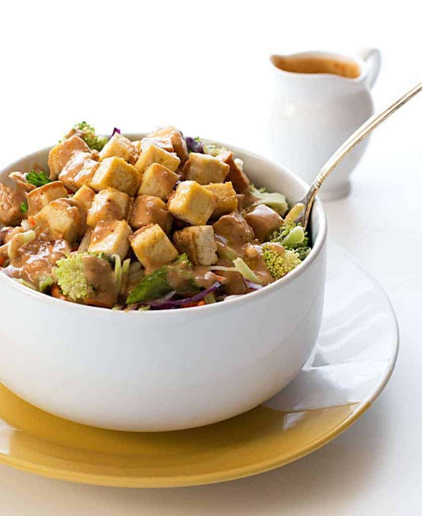 Crispy Baked Tofu with Thai Salad Dressing | Posh Journal
