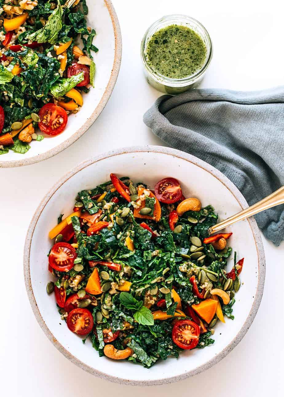 Freekeh Salad with Kale, Sweet Potatoes & Homemade Lime Cilantro ...