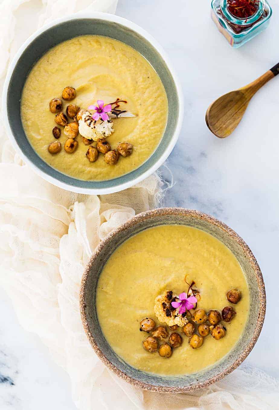 roasted cauliflower soup with saffron