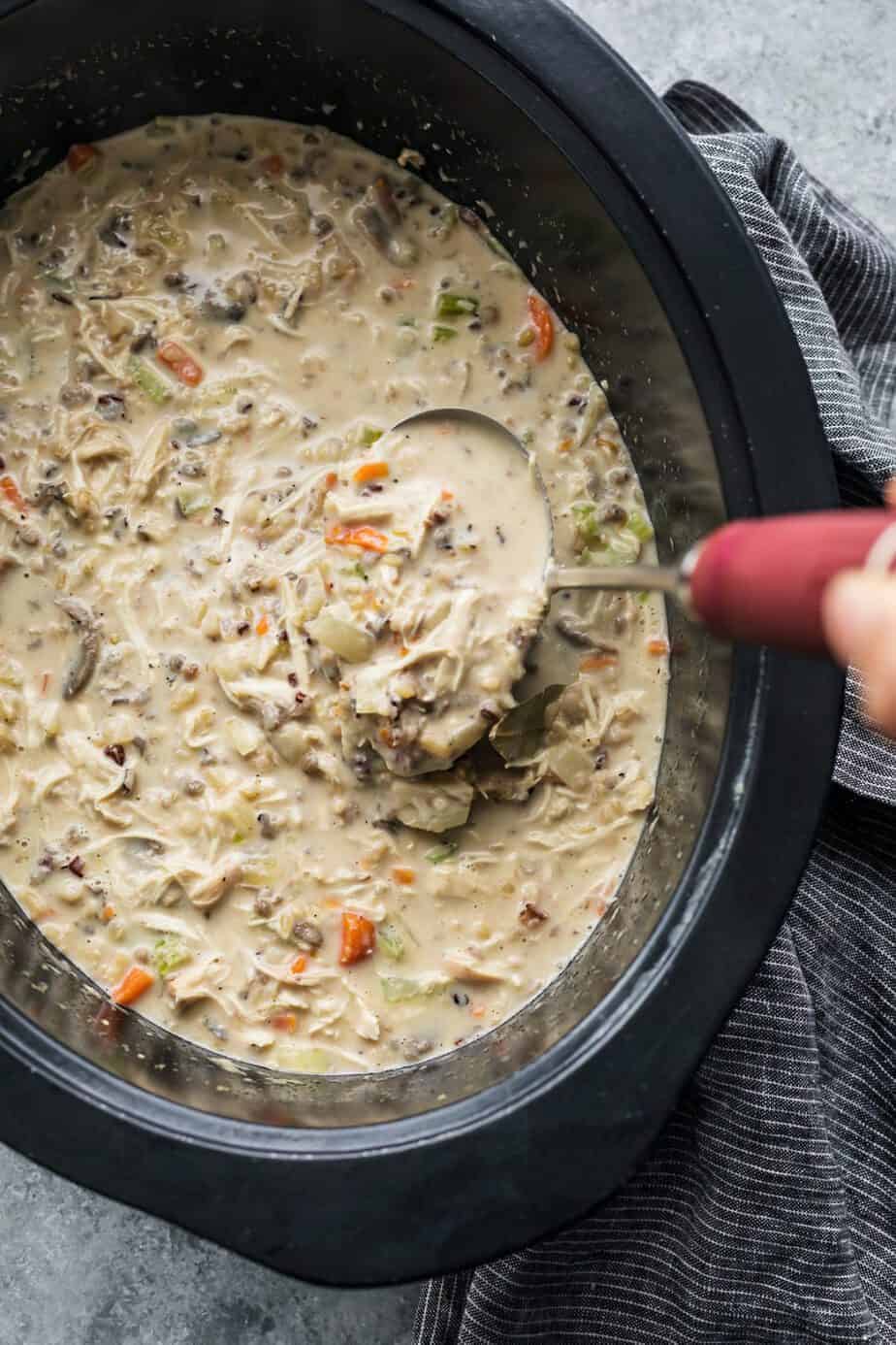 slow cooker chicken wild rice soup.
