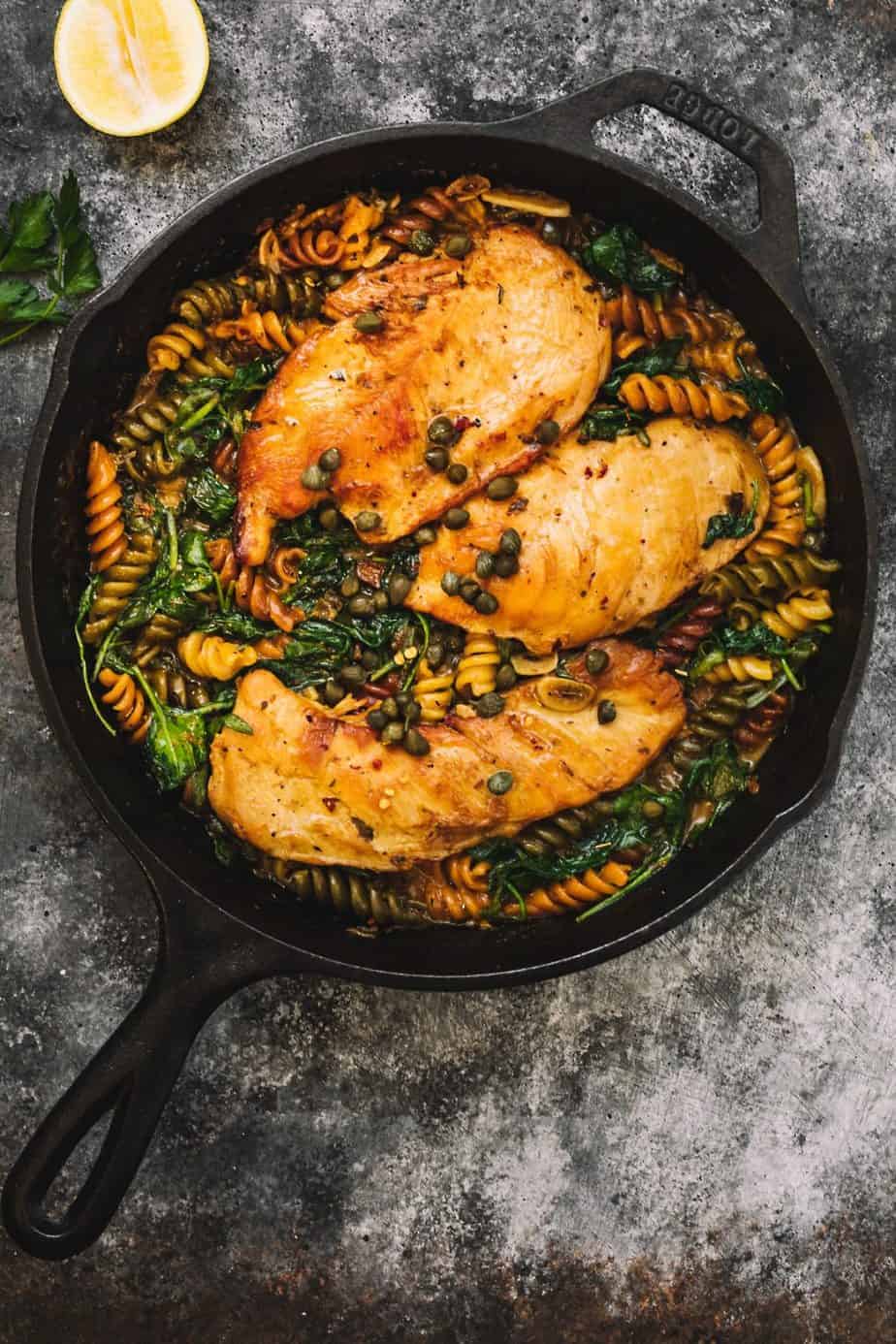 Creamy Lemon Caper Sauce Chicken Pasta - Posh Journal
