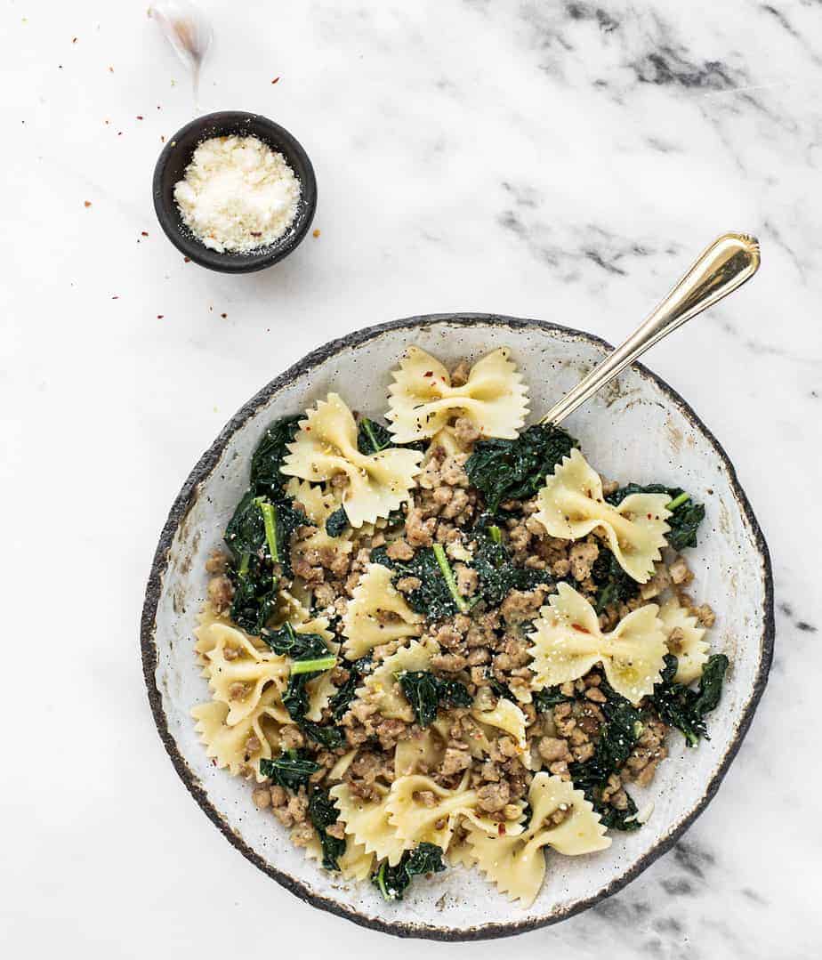 ground turkey recipes spicy italian sausage pasta with kale and lemon