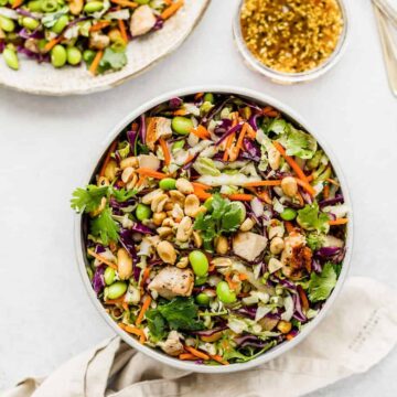 asian chopped salad sesame ginger dressing recipe lunch ideas. Asian salad recipe is packed with fresh vegetables, high in anti-oxidant and fiber.
