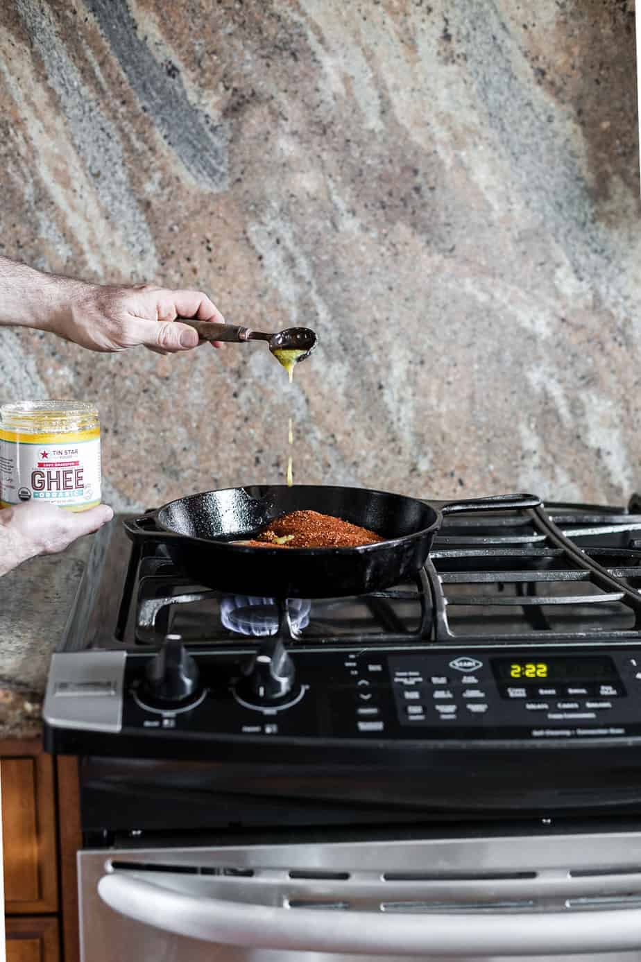 Stove Top Blackened Tilapia recipe, Cajun style, perfect for fish tacos or burrito bowl. Tilapia fillets, marinated in homemade blackened fish seasoning, then cooked in a heavy cast-iron pan.