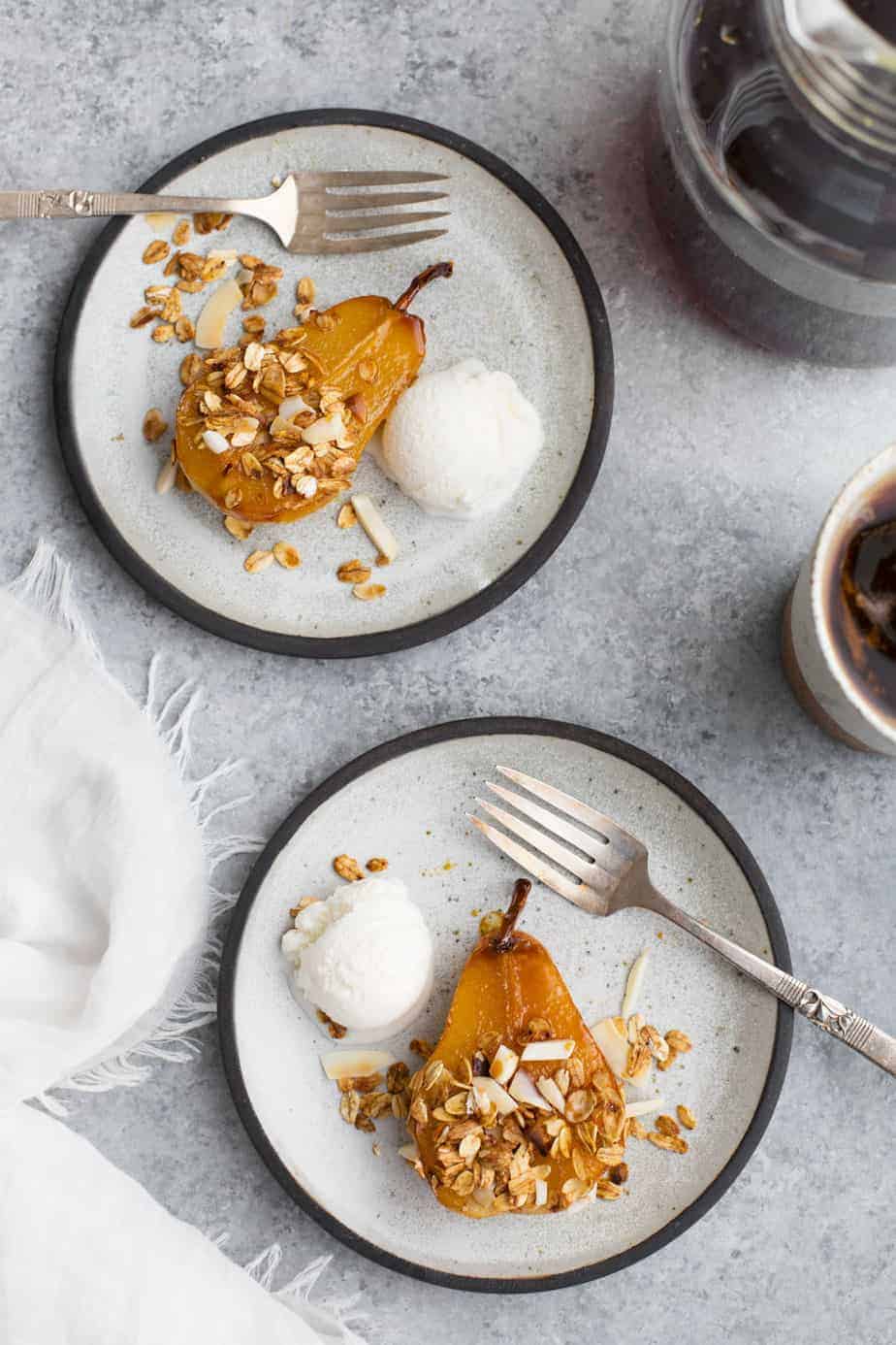 Baked Pears with Maple Syrup and Homemade Granola Illy Coffee