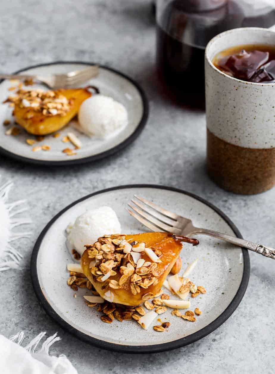 Baked Pears with Maple Syrup and Homemade Granola Illy Coffee