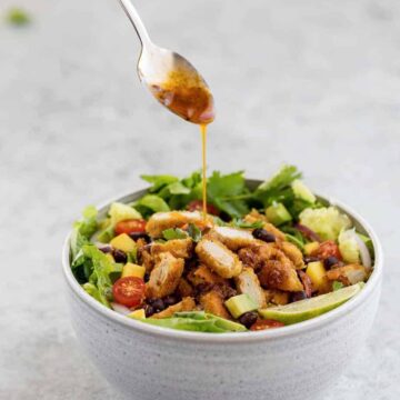 southwestern gardein crispy tenders salad with chipotle dressing