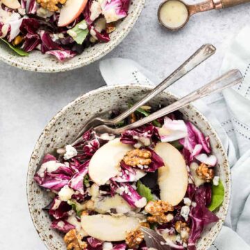 Radicchio Salad with Pear Vinaigrette, Glazed Walnuts and Gorgonzola Cheese