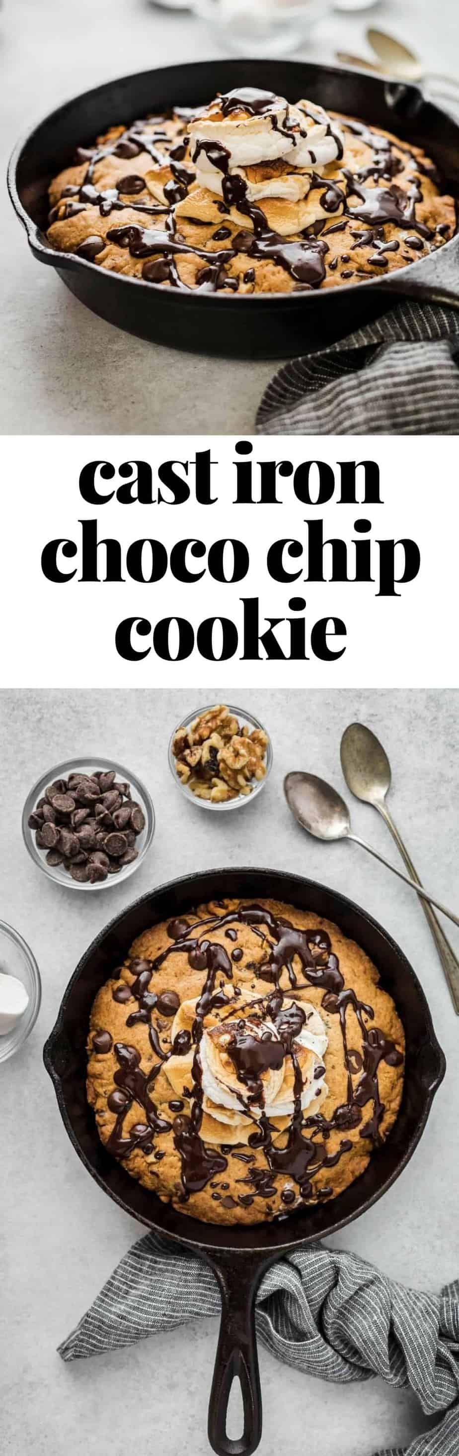 Skillet chocolate chip cookie