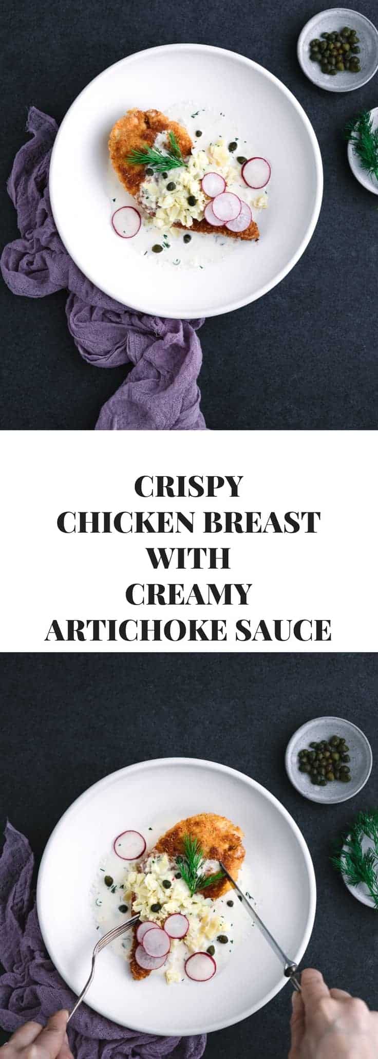 Crispy Chicken Breast with Creamy Artichoke Sauce