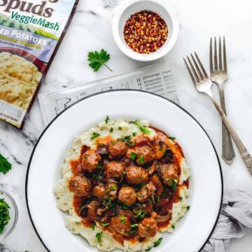 salisbury steak meatballs with mushroom gravy