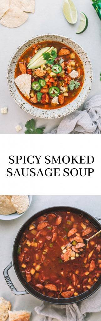 spicy smoked sausage soup