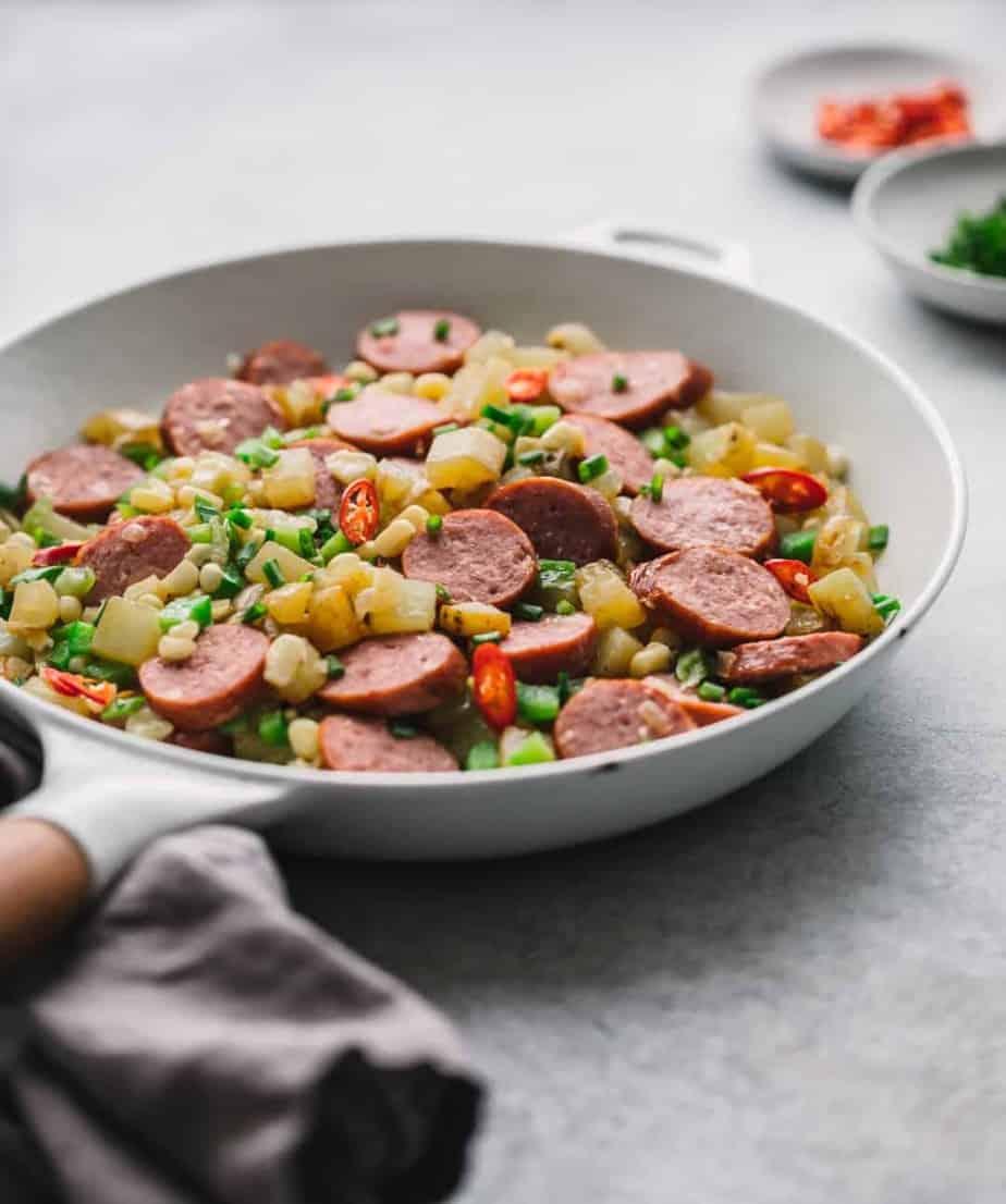 Breakfast Potatoes Skillet with Kielbasa Sausage Posh Journal