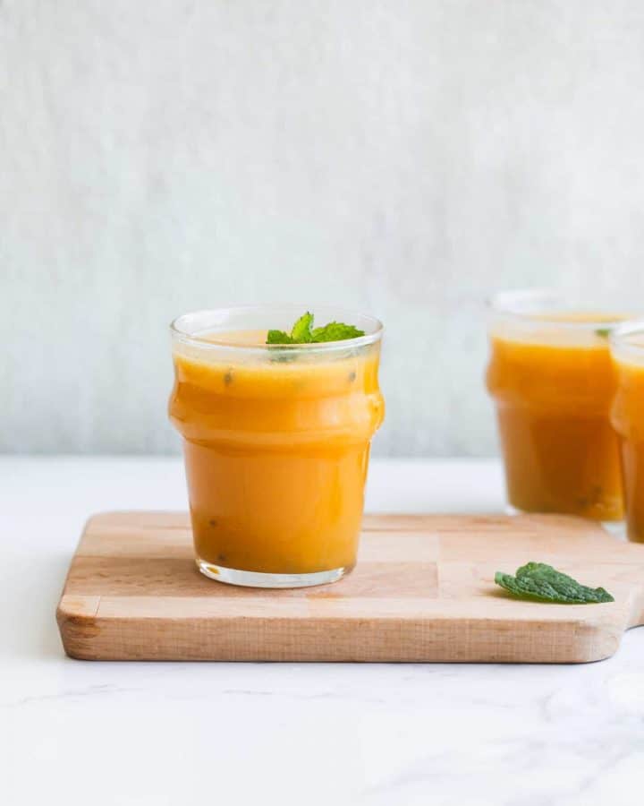mango passion fruit with kombucha