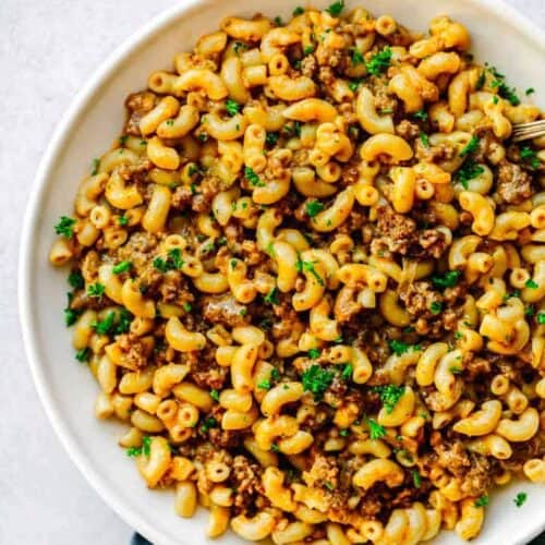 Instant Pot Hamburger Helper - Ground Beef Mac and Cheese! - Posh Journal