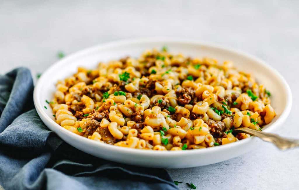 Pressure Cooker Ground Beef and Macaroni Pasta