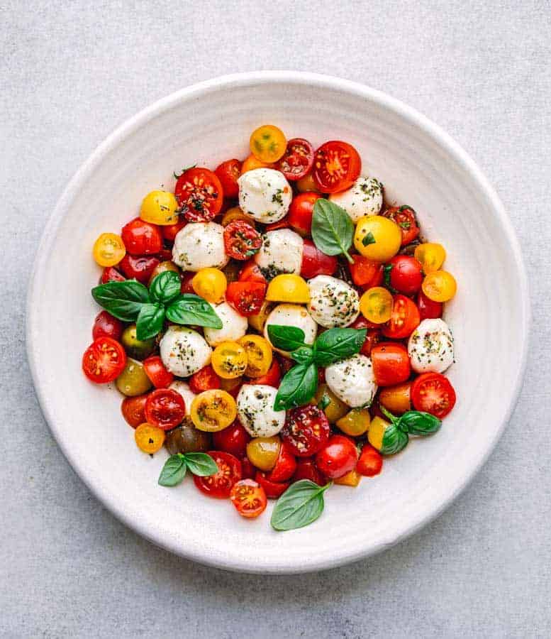 Caprese Salad - Fresh Tomato, Mozzarella with Basil - Posh Journal