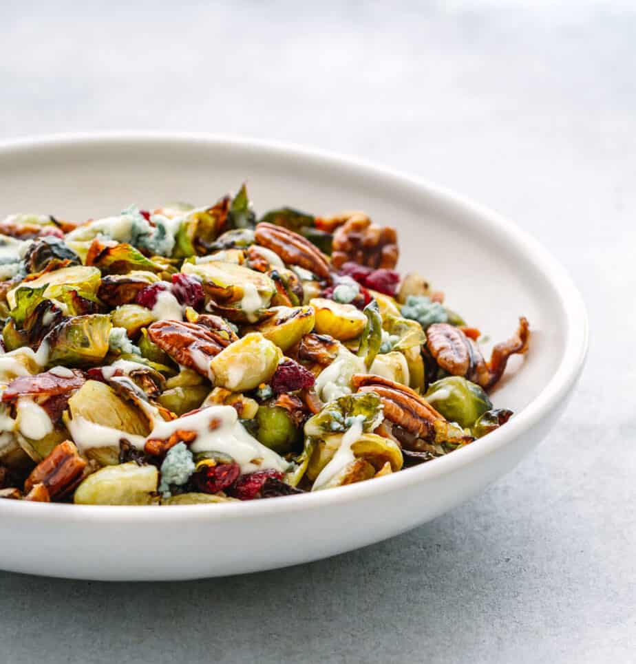 Crispy Brussels Sprouts with Bacon and Garlic Aioli 