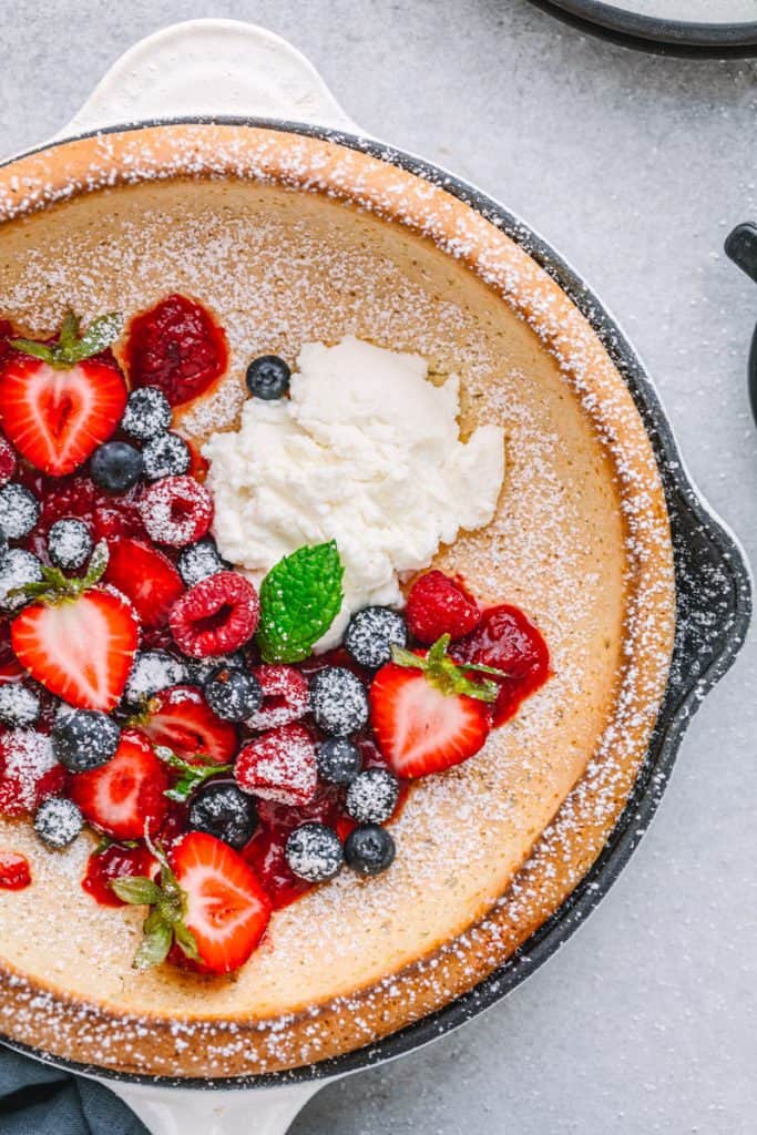 Dutch Baby Pancake with Strawberry Compote