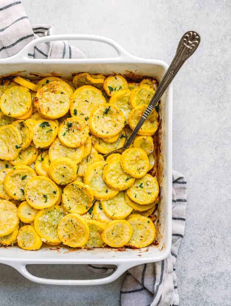 Roasted Yellow Squash with Parmesan Cheese