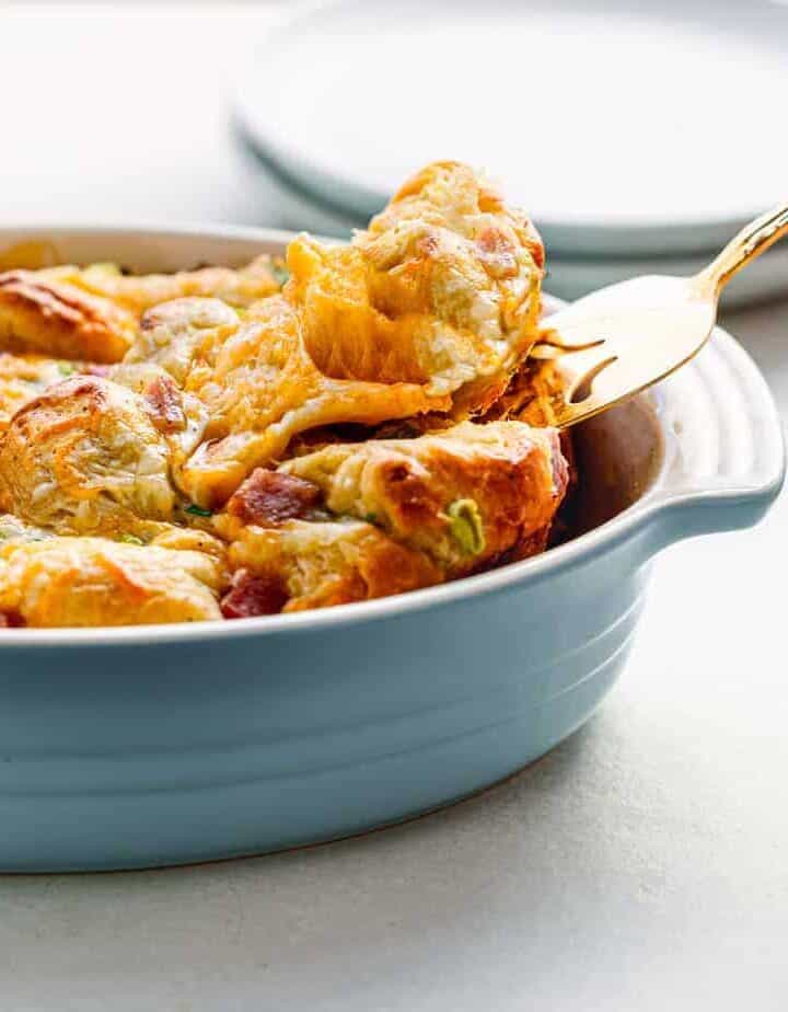 Ham and Cheese Pull Apart Bread Casserole