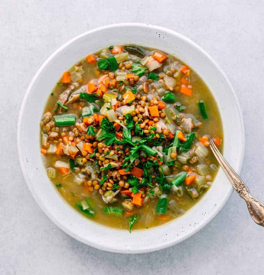 Instant Pot Bacon Lentil Soup