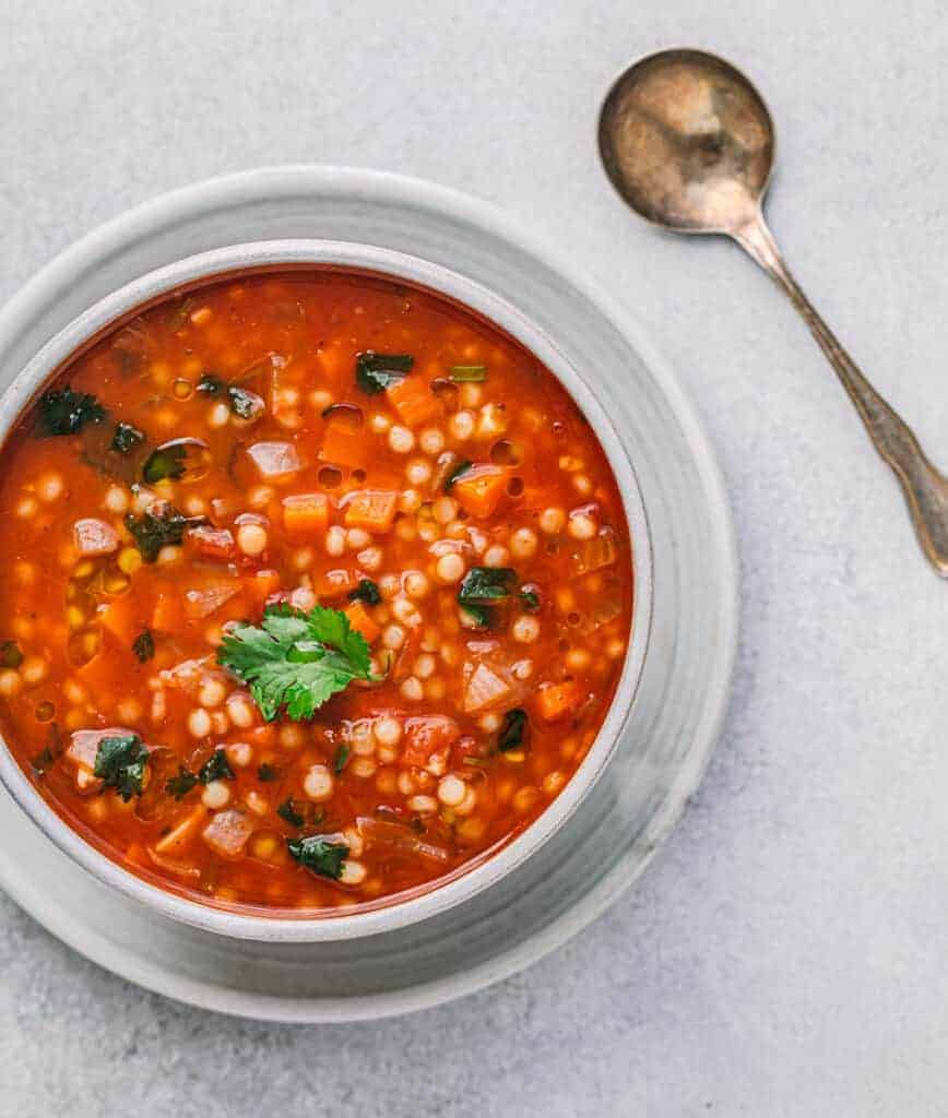 Couscous Soup (Flavorful Tomato Broth) - Posh Journal