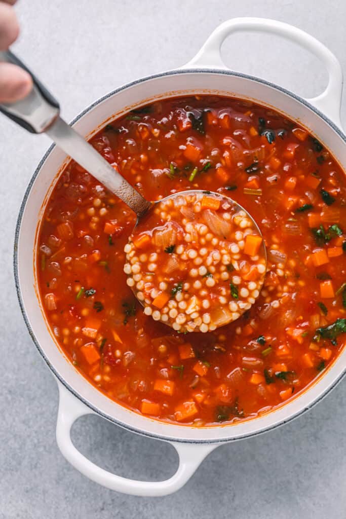 Couscous Soup in Tomato Broth