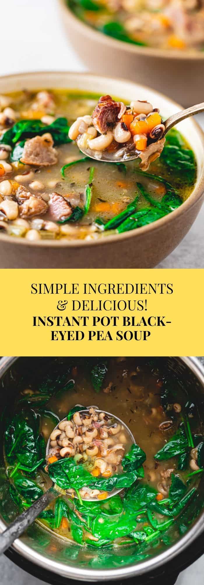 Instant Pot BlackEyed Pea Soup with Ham Hock and Spinach Posh Journal