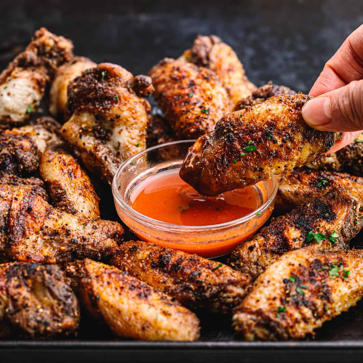 Grilling wings shop on gas grill