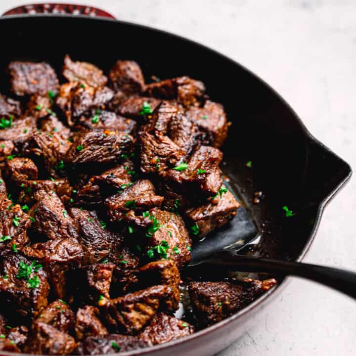 Steak Bites with Peppercorn and Garlic Butter - Posh Journal