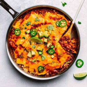 Skillet Beef Enchiladas