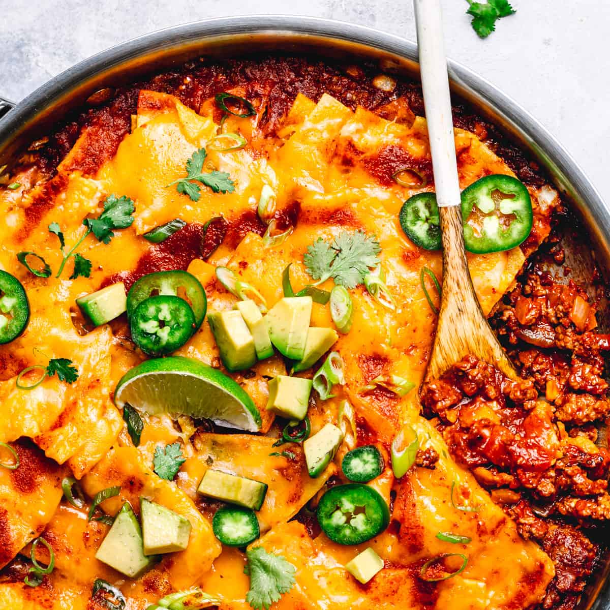 Skillet Beef Enchiladas