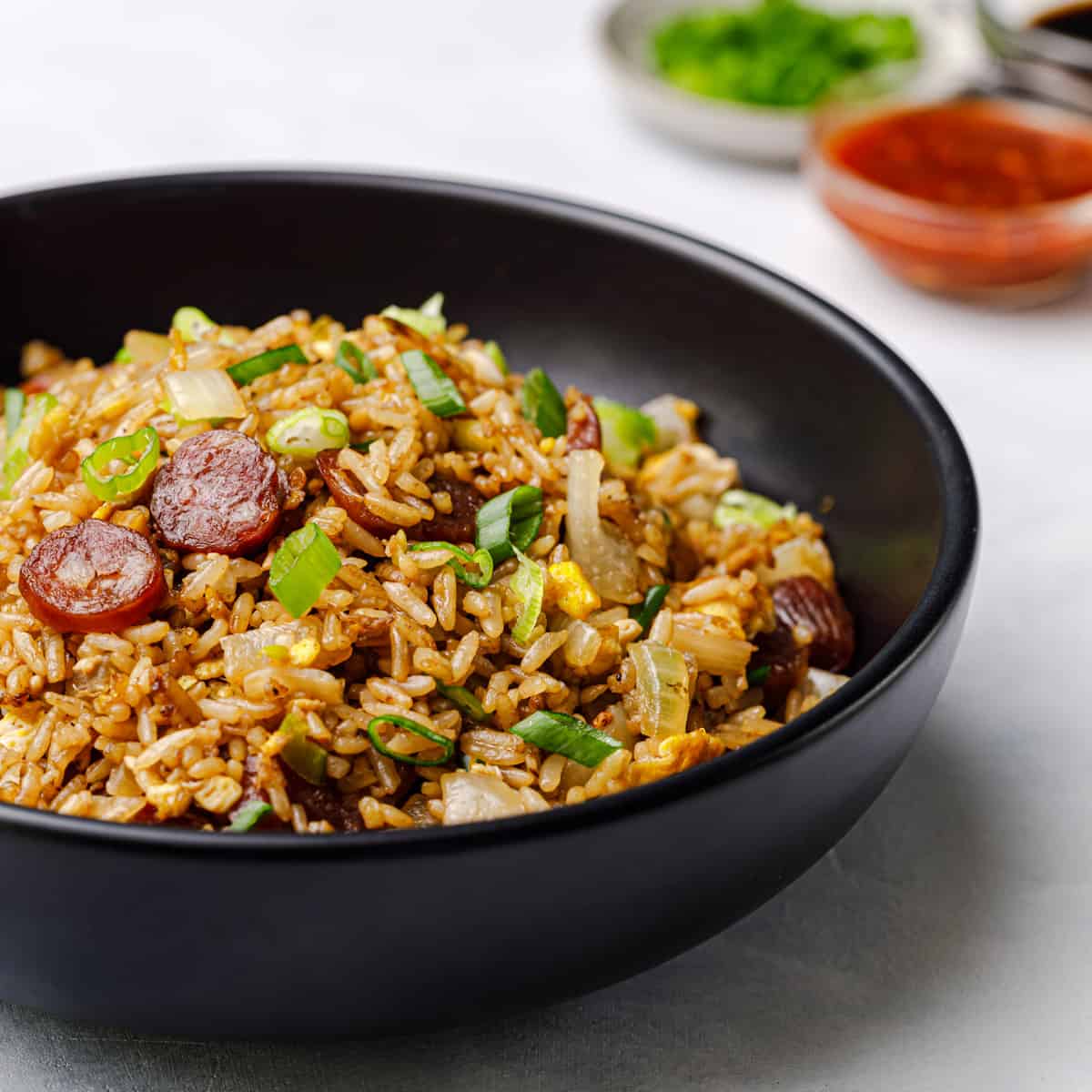  Arroz Frito con Salchicha china 