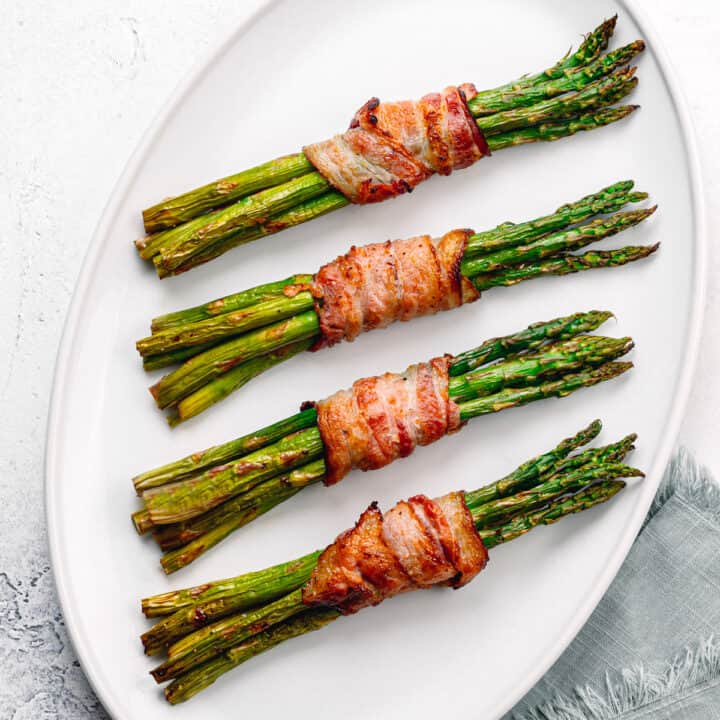 Air Fryer Bacon Wrapped Asparagus - Posh Journal