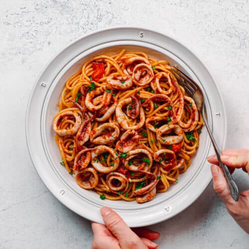 Easy Squid Pasta With Marinara Sauce - Posh Journal