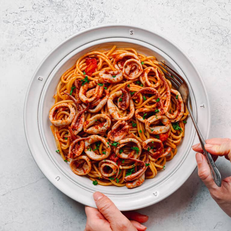 Easy Squid Pasta With Marinara Sauce Posh Journal