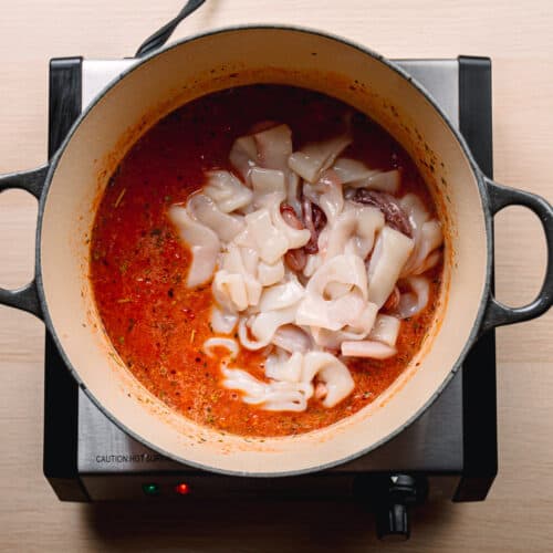 Easy Squid Pasta With Marinara Sauce - Posh Journal