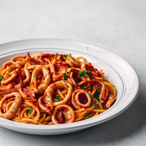 Easy Squid Pasta With Marinara Sauce - Posh Journal