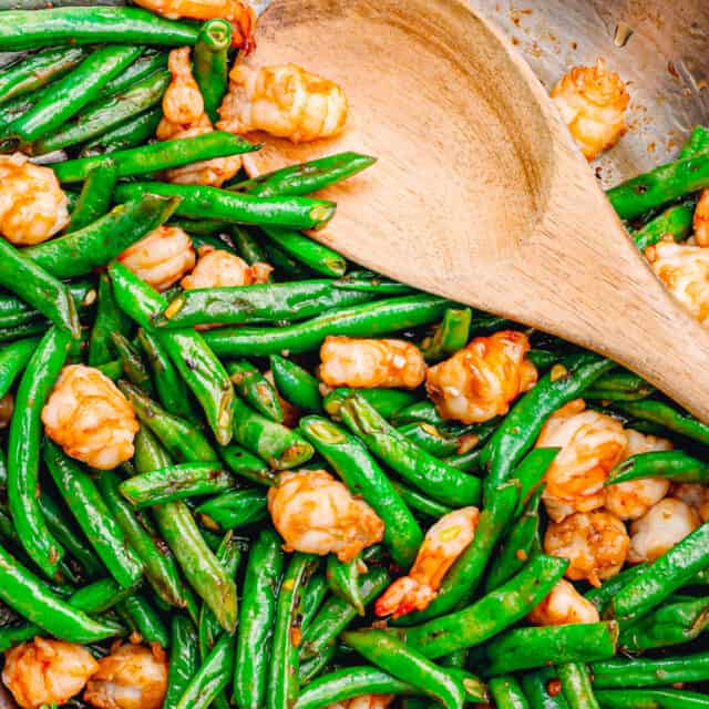 10 Minute StirFried Green Beans with Shrimp Posh Journal