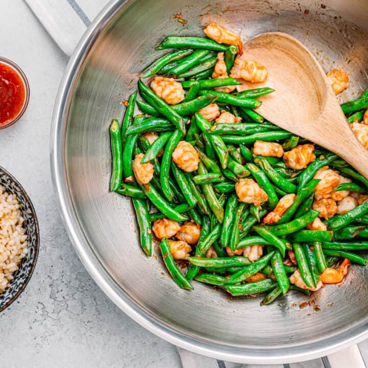 10 Minute StirFried Green Beans with Shrimp Posh Journal