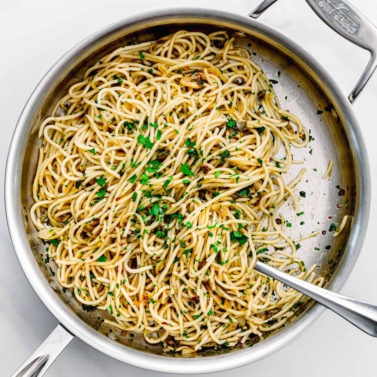 anchovy pasta with capers.