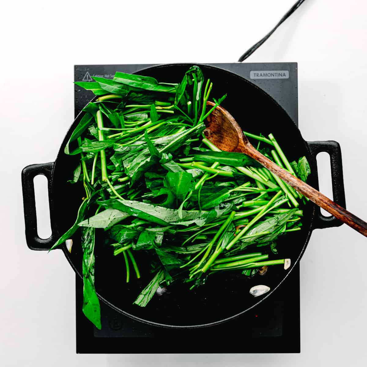 how to cook water spinach.