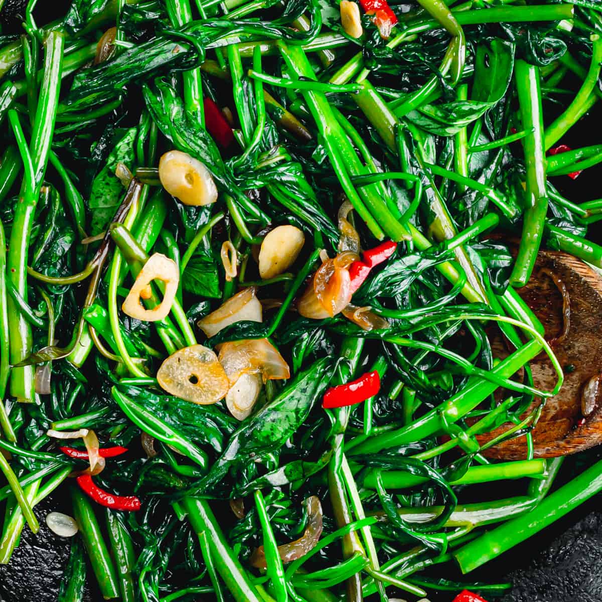 Chinese water spinach stir fry.