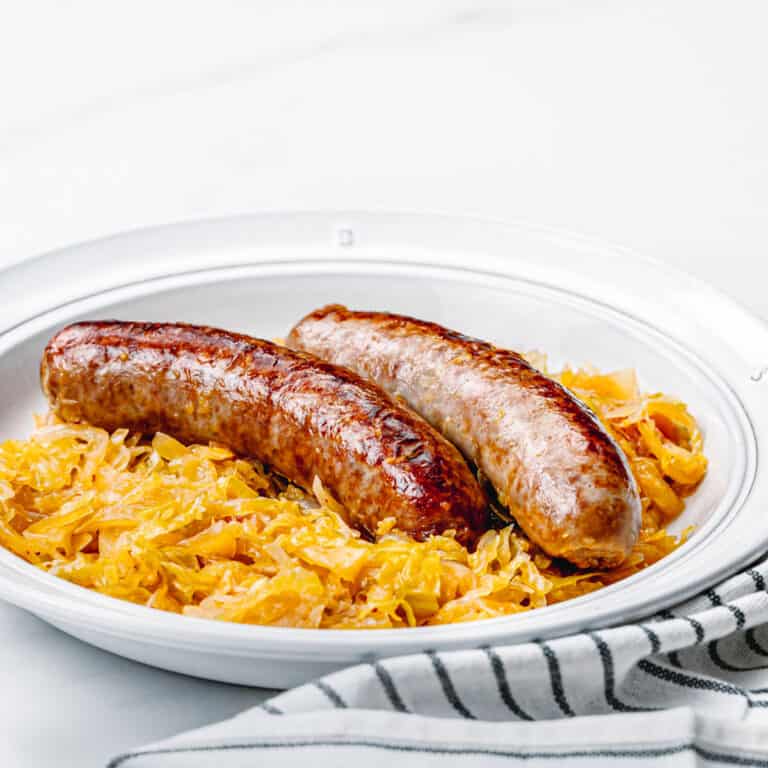 Baked Bratwurst and Sauerkraut - Posh Journal