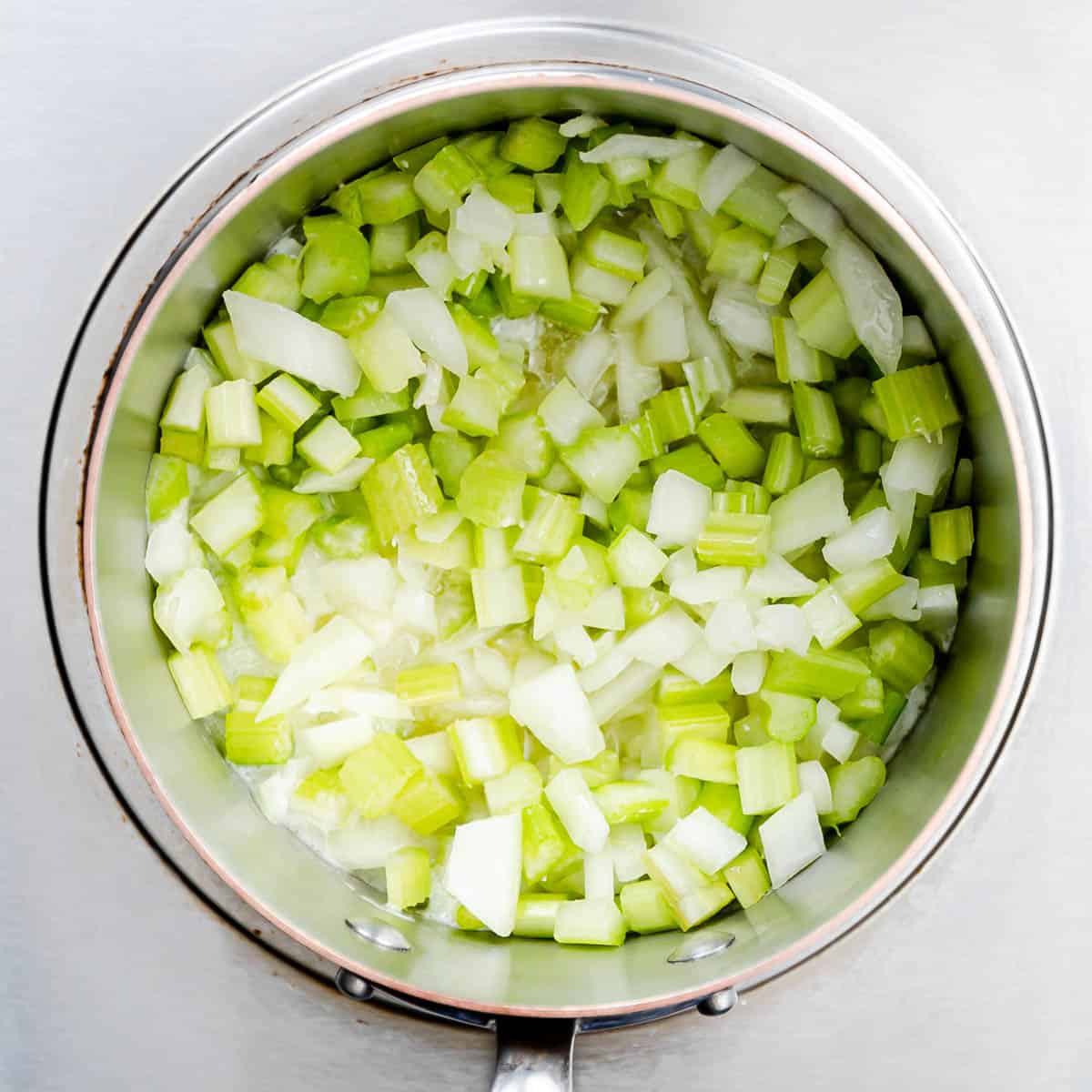 diced celery and onion. 