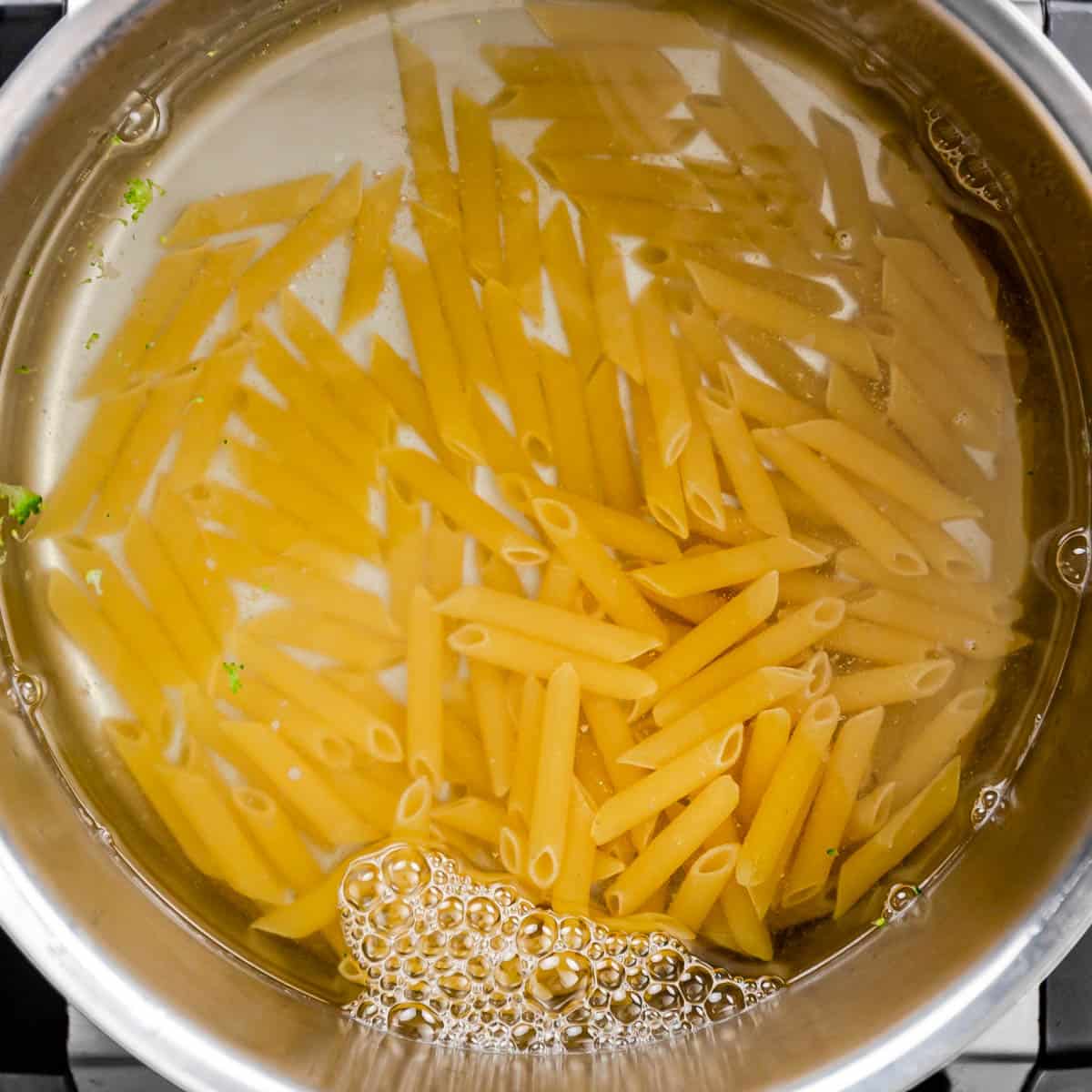 boiling the pasta.